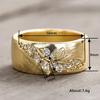 Huitan Leaf Design Wedding Band Women Rings Gold Color Sparkling Cubic Zirconia Anniversary Party Modern Fashion Lady Jewelry
