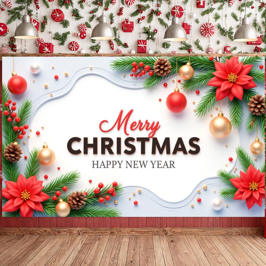 Weihnachts-Hintergrund Rotes Gold Thema Feiertags-Hintergrund Neujahrs-Hintergrund Tannenzweig-Dekor Feiertags-Hintergrund für Familienzusammenkunft