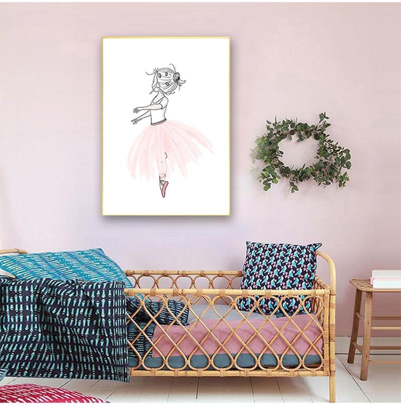 Personalized Poster Baby Name Custom Canvas Painting Nursery Prints Pink Flowers Wall Art Pictures For Girls Room Decoration No Frame