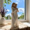 Resin Craft Mother and Daughter Statue Sister Family Sculpture  Living Room