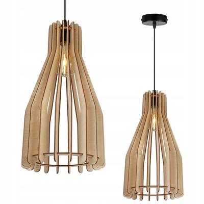 NOWOCZESNA DREWNIANA wisząca lampa sufitowa LED