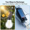 Solar Powered LED Camping Lamp USB Charging LED Lighting Lantern Waterproof Portable Handheld Lamp 100LM for Outdoor BBQ Camping