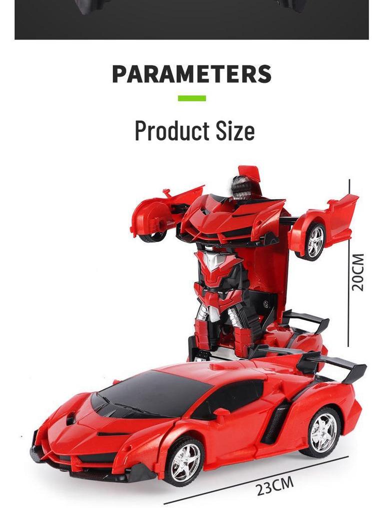 1:18 Remote Control Car Toy - One-Button Transforming Robot Model for Kids