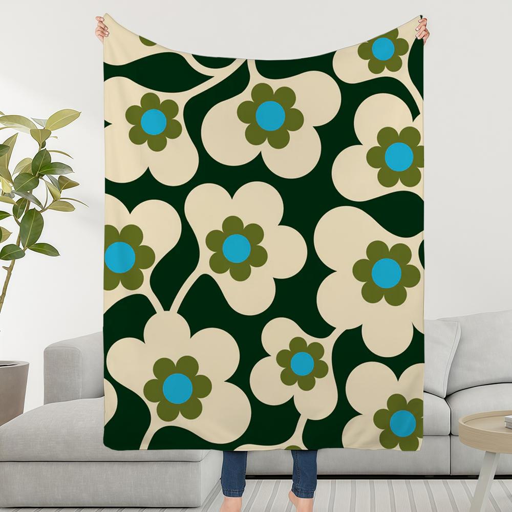 Manta Throw Súper Acogedora Felpa Sala de Estar Sofá Sofá Estética Infantil Cumpleaños Flor O-OrlaS-ES Arte K-KielyS-ES Regalos