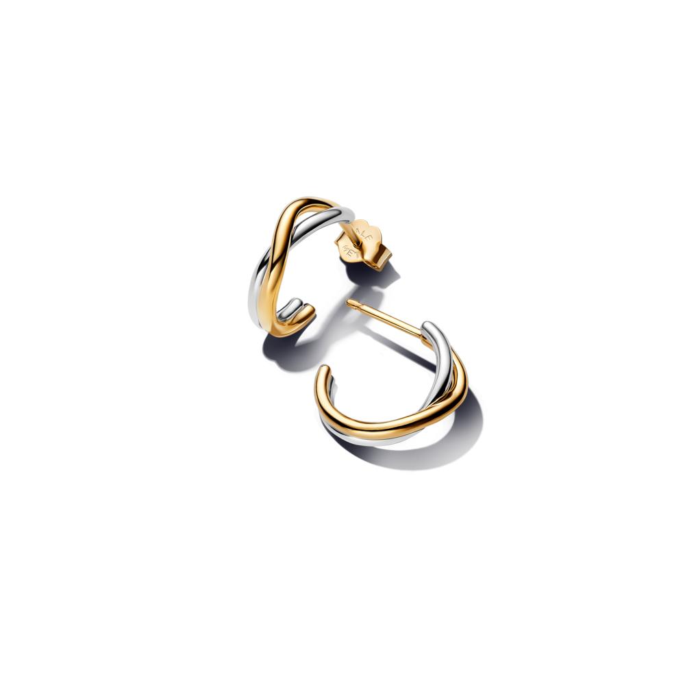 Pandora Organically Shaped Tone Open Hoop Earrings 263880C00