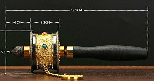Prayer Wheel, Tibetan, Buddhist, Buddhist Sutra Transfer Device, Manikoro, Ritual Implement, Gold Decoration