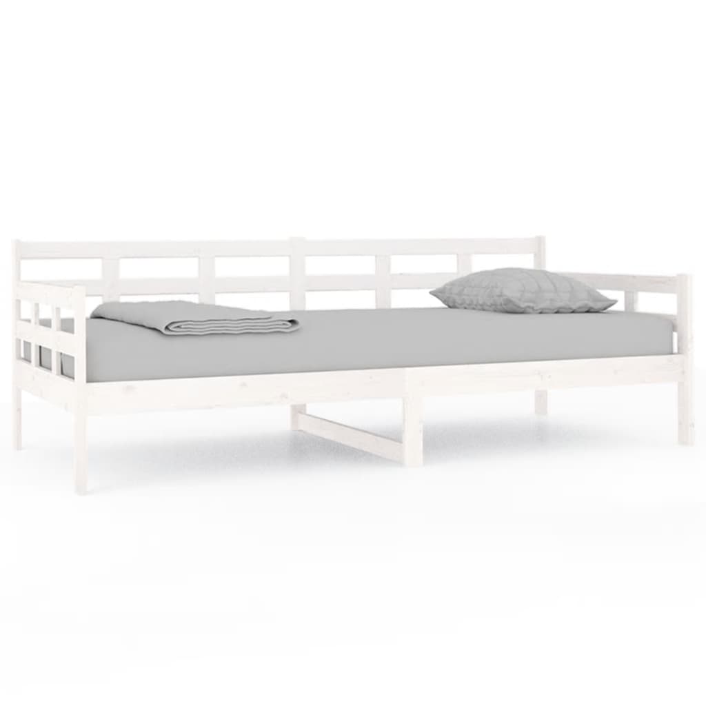 Daybed White Solid Pine Wood 90x200 cm