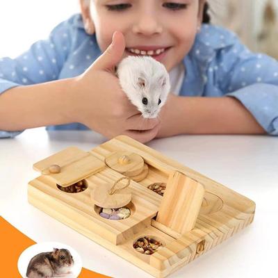 Creative Wooden Hamster Feeding & Foraging Toy: Breeding Box & Snack Dispenser
