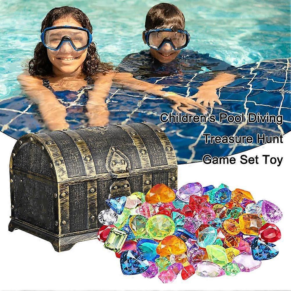Grenzüberschreitende Piraten Schatz Schatzkiste Weichgel Meeresjuwel Kinderpool Tauchschatzsuche Spielset Spielzeug