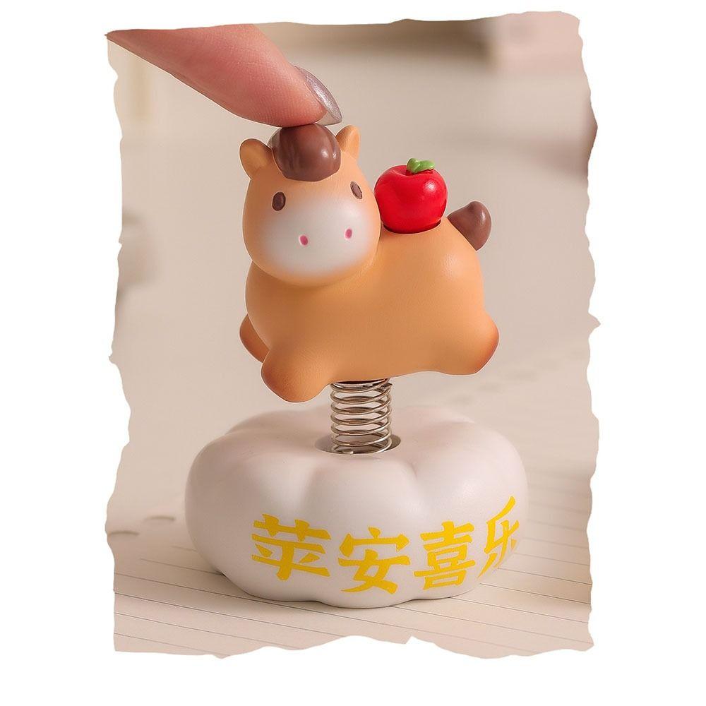 Shakable Zodiac Pony Ornament Resin Horse Car Decoration Ornament  Car Decoration