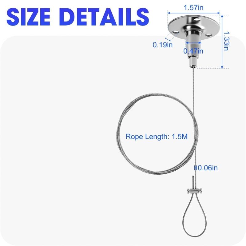 6PCS Steel Adjustable Shower Rod Support Bracket Strong Ceiling Mount Rustproof Bathroom Curtain Hanger for Outdoor
