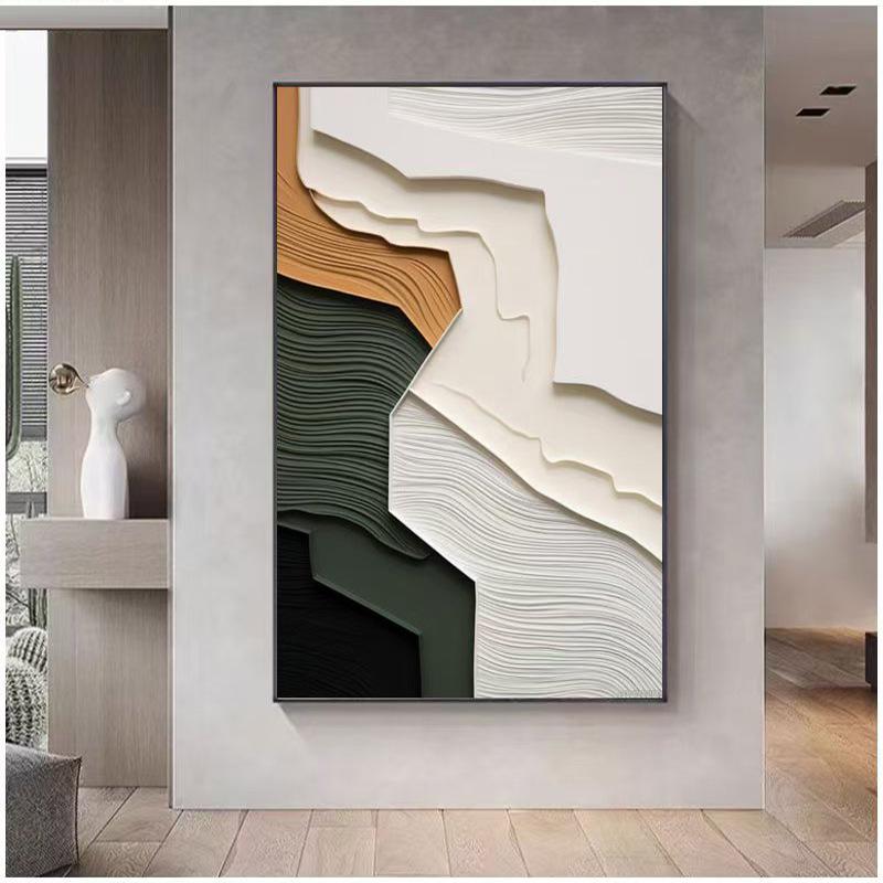 Colorful Abstract Oil Canvas Wall Art for Living Room & Bedroom - Frameless