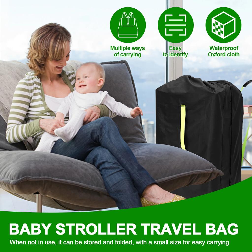 Stroller Bag for Airplane Waterproof Oxford Cloth Stroller Travel Bag with Adjustable Shoulder Strap Practical Travel
