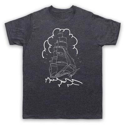 Piratenschiff Tattoo Grafische Illustration Cooles Matrosen Herren- und Damen-T-Shirt
