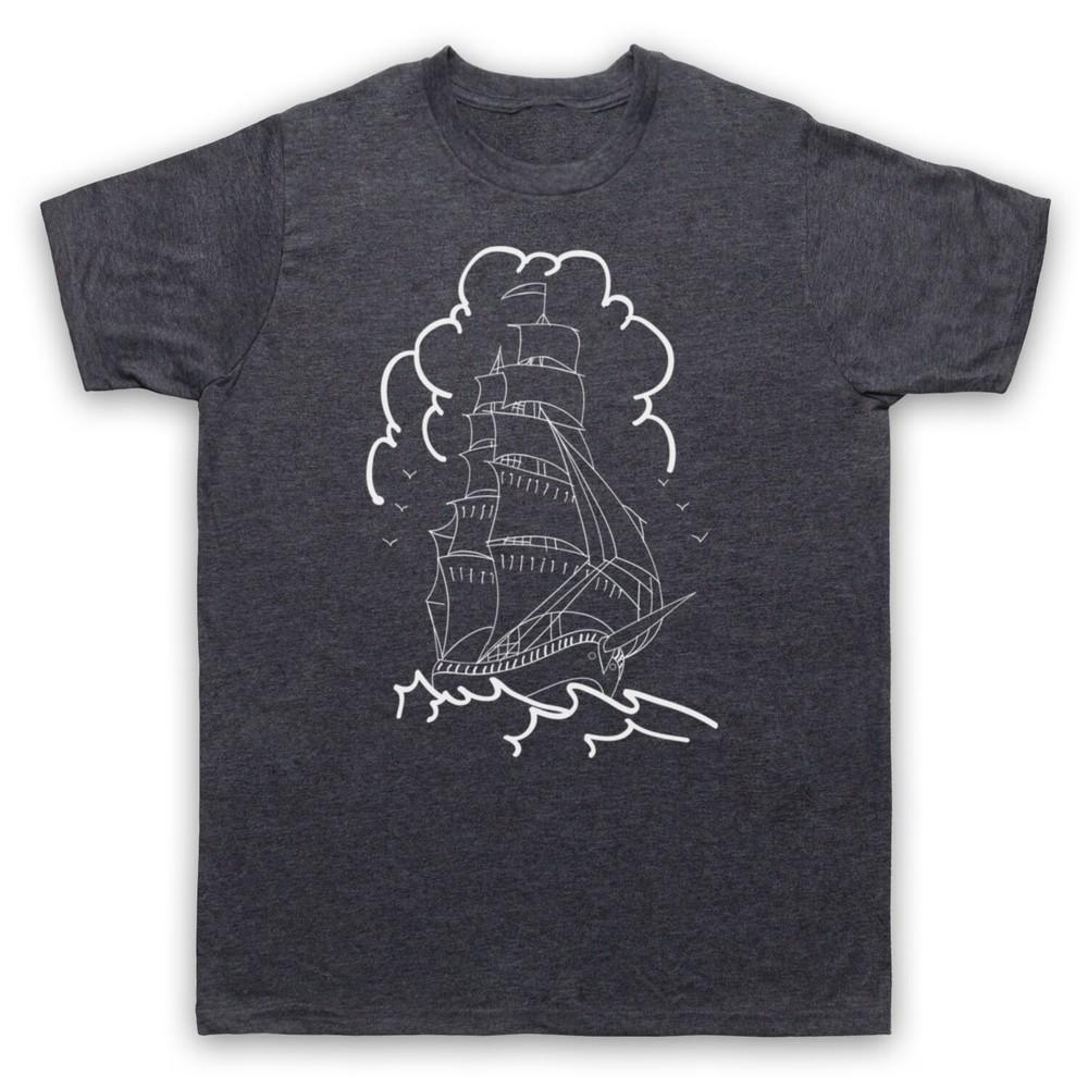 

Пиратский Корабль Тату Графическая Иллюстрация Крутой Матрос Мужская И Женская Футболка S