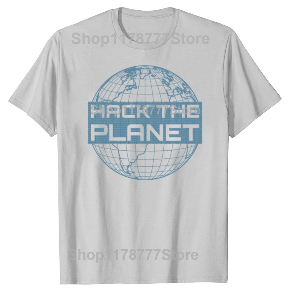 Funny Hack the Planet Computer Hacker T Shirts Streetwear Short Sleeve Birthday Gifts Mens Clothing Loose Oversized T Shirt