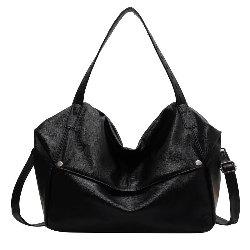 

Large Capacity Solid Color Crossbody Shoulder Bag, Fashion Casual Versatile Shopper Tote Bag,Black/White Elegant Women Handbag