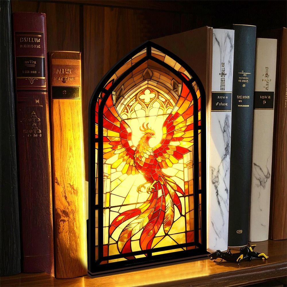 Gothic Arch Design Book Nook Acrylic Tabletop Holder Light-transmitting Table Setting  Living Room