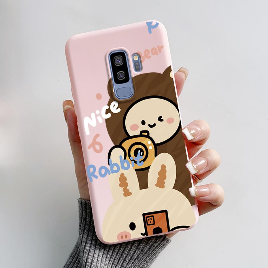 Silicone Back Cover for Coque Samsung Galaxy S9 Plus Cute Rabbit Panda Protective Soft Phone Case SamsungS9 S9Plus Funda Capas