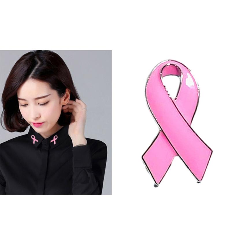Ribbon Corsage Breast Cancers Awareness Brooch Lapel Pin Suit Costume Badges Sweater Jewelry Accessories for Women Girl