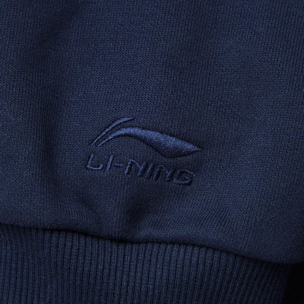 Li Ning Comfortable Back Letter Heart Print Casual Simple Versatile Hooded Loose Pullover Sweatshirt Women Sweatshirt AWDVJ46-1