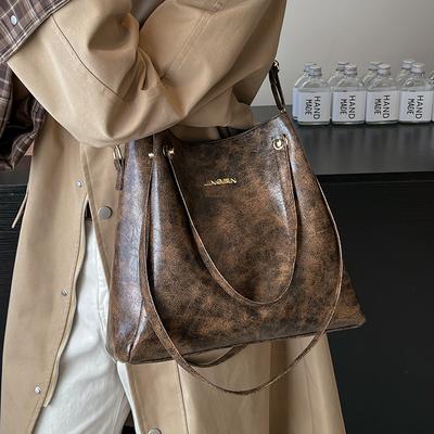 Popular Bags for Women Large Capacity New Retro Fashion Broadband Single-shoulder Crossbody Bag Hand Bucket Bag