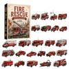 24 Days Countdown Christmas Advent Calendar Acrylic Pendants Fire Truck Pendant  Home Festive Decor