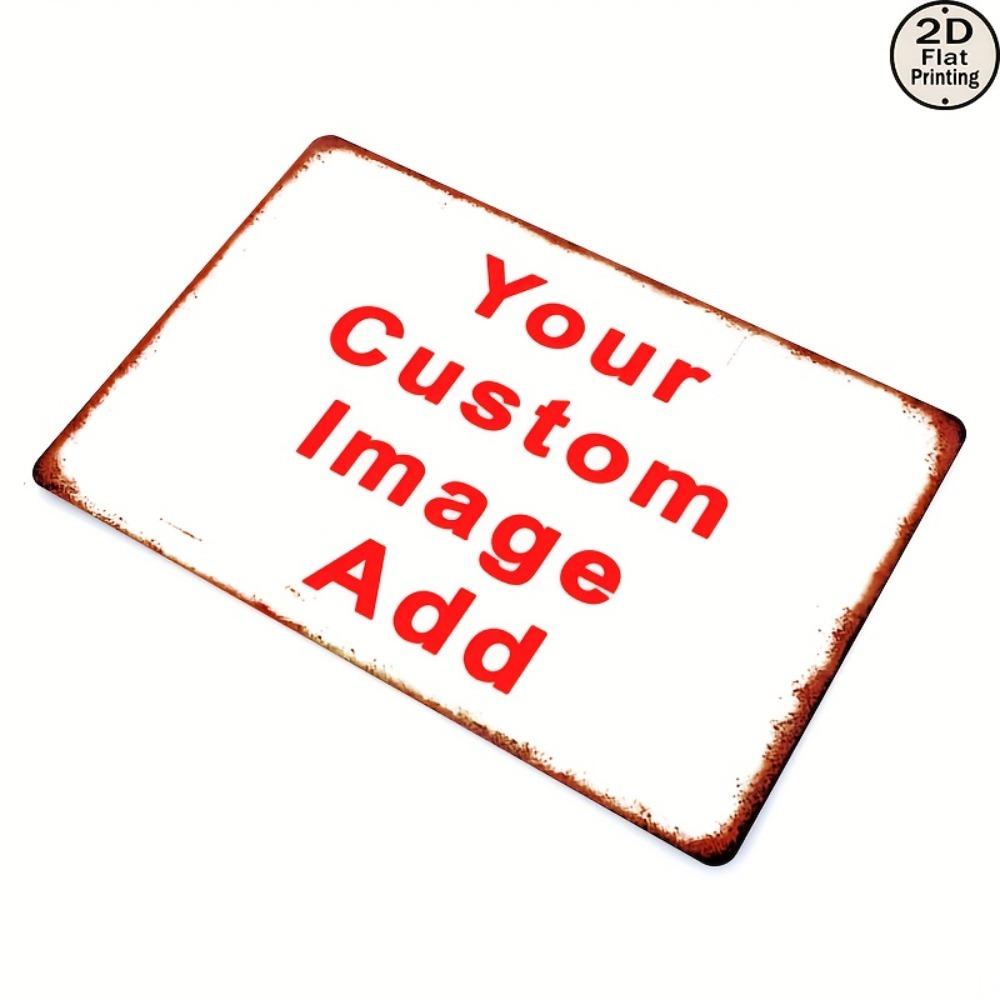 Custom Vintage Metal Sign UV Print Personalized Photo Text Logo Wall Art For Cafe Home Office Wedding Gift