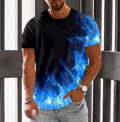 Men's 3D Printed T-Shirt Graphic Outdoor Short Sleeve Neck T-Shirt Top Tees Pullover Streetwear