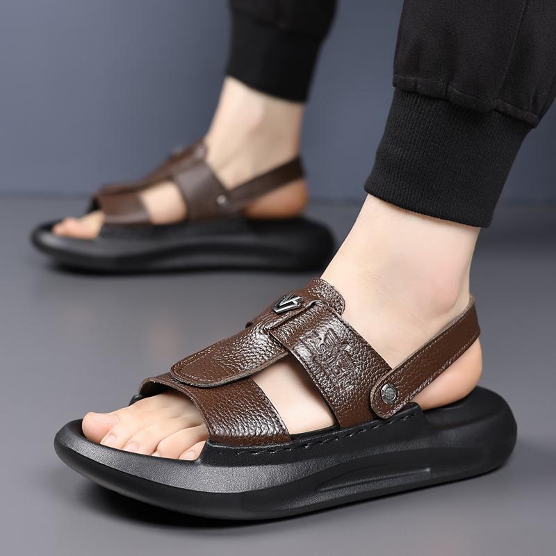 Herre Pustende Stilige Sandaler Utendørs Sportssandaler Lettvekts Gåsko Komfortable Strandsko for Menn 2025 Nye Flats