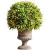 Artificial Bonsai Tree with Pot - Decorative Desktop Ornaments and Simulation Green Grass Ball for Office, Dining, or Cafe Decor.