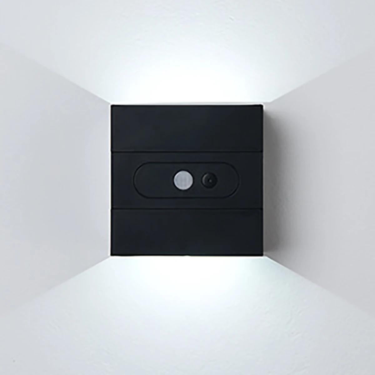 

Светодиодный настенный светильник с датчиком движения, перезаряжаемый через USB, с ночными диммируемыми лампами, беспроводной свет для помещений, декоративный светильник для гостиной, двойной свет вверх-вниз Warm White (2700-3500K)