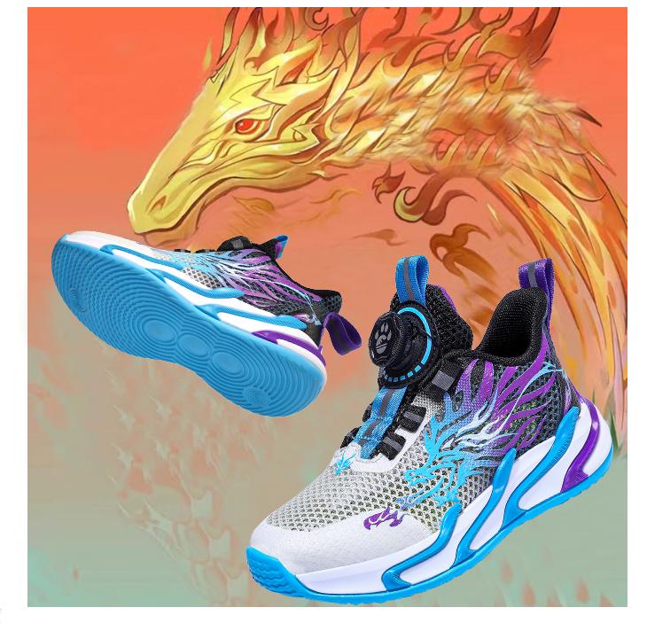 2024 Buty do koszykówki Chłopcy Rok Smoka - Oddychająca siateczka dla dzieci