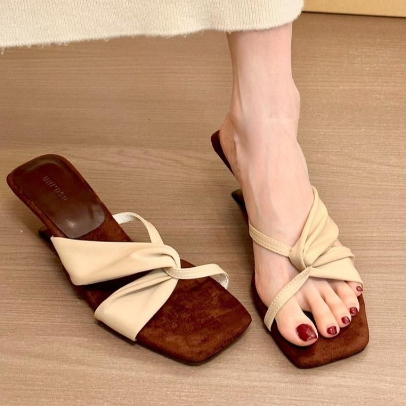 

Premium slope heel cool slippers fairy wear new summer temperament special-shaped cool slippers 40