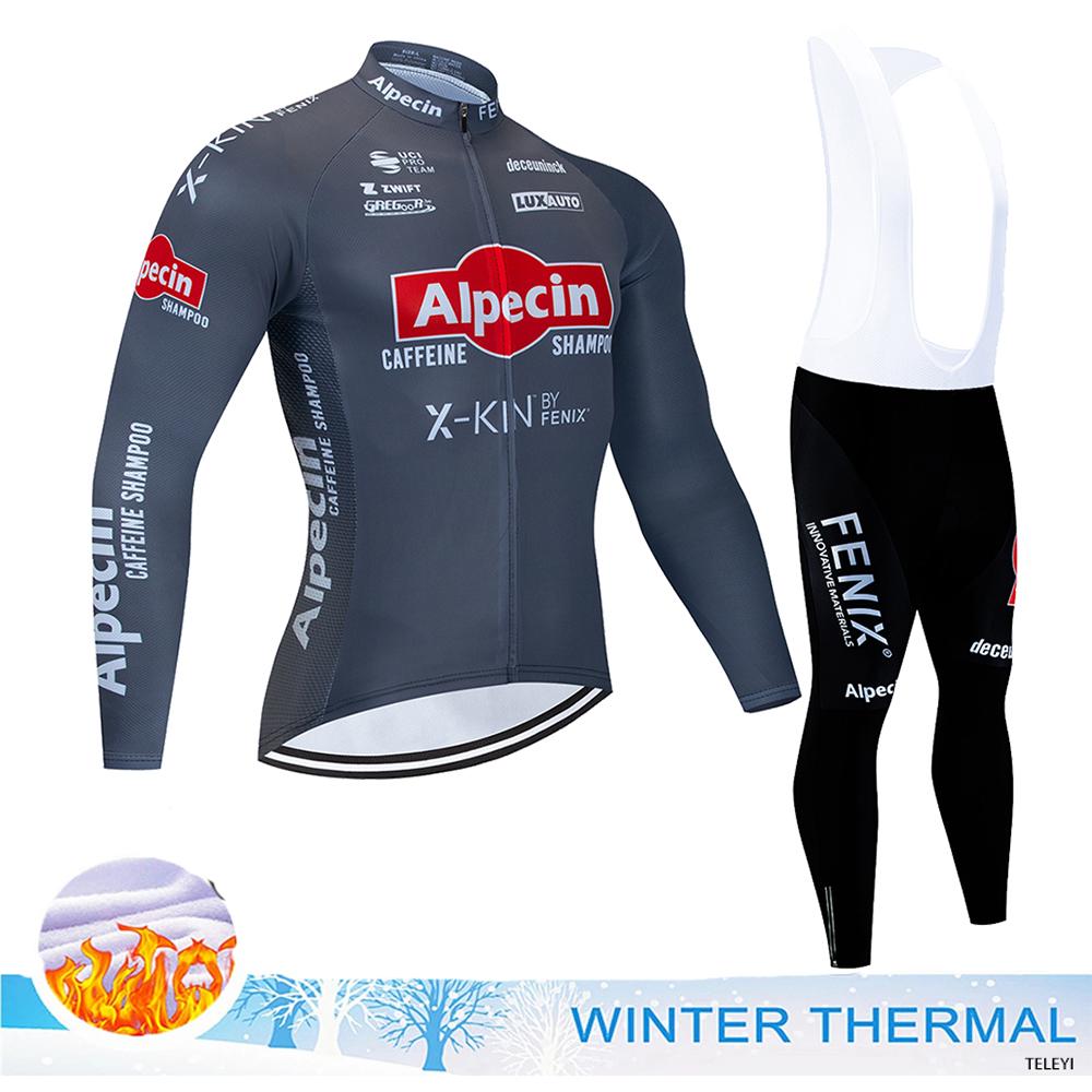 2025 Men's Cycling Outfit Set  Man Mountain Bike Jersey Clothes Winter Thermal Fleece Clothing Sportswear Bicycle Tricuta Bib