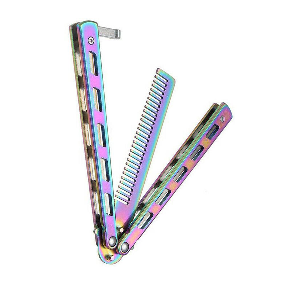 Health & Beauty Items Styling Tools Styling Tools Styling Tools Pdtoweb Butterfly Practice Comb Rainbow Foldable Trainer Stainless Steel Tool