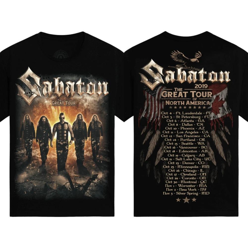 Nowe Gorące Oficjalne Koszulki Graficzne Sabaton Damskie Męskie Oversize Y2k T-shirt Zespół Heavy Metal Krótki Rękaw Damskie Męskie Wysokiej Jakości Koszulki