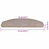Step Mats 30 pcs. 65 x 24 x 4 cm Light Brown Semi Circular Large
