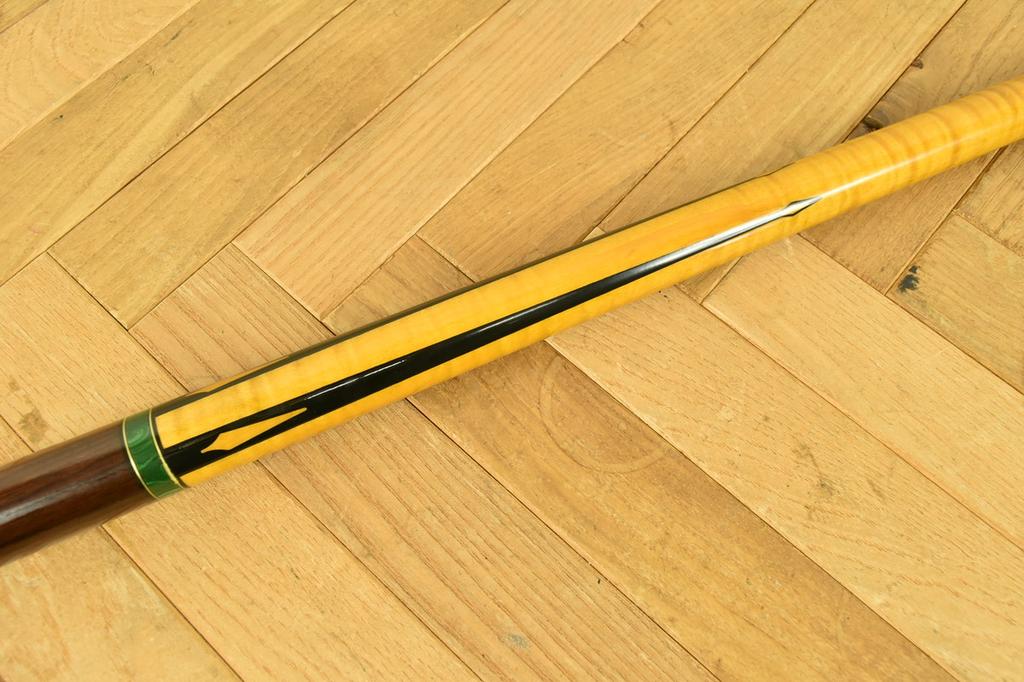 Dale Perry Custom Cue Speedster 4 Cocobolo Micarta Malachite Rings with COA & Case