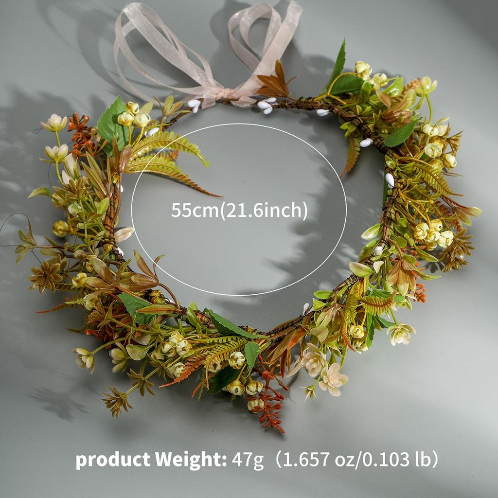 Floral Fabric Wreath Headband for Bridal & Beach Photography