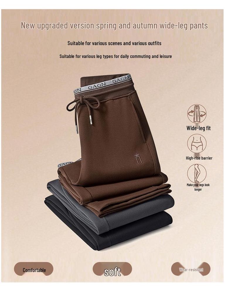 GAGN Europäischer Stil High Waist Schlankmachende Weitbein-Hose für Mütter mittleren Alters - Herbst 2025.