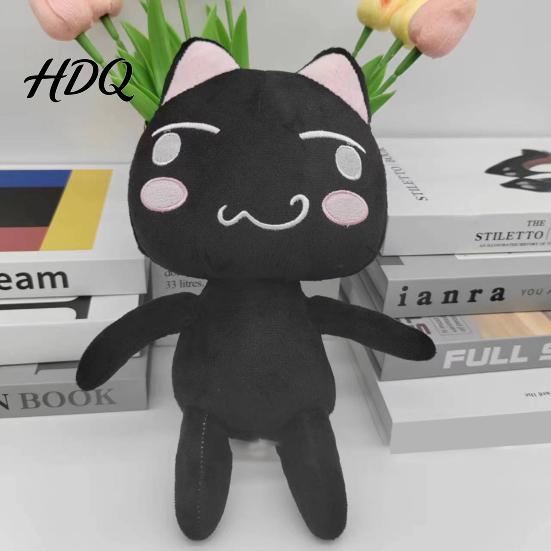 Cartoon Mascot Inouetoro Cat Plush Toy Cute White/Black Kitten Doll Plushies Ornament Soft Stuffed Animal for Children Fans Birthday Gift