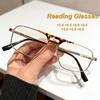 Vintage and Personalized Double Beam Metal Frame Women's Reading Glasses Fashionable and High-quality Anti Blue Light Glasses