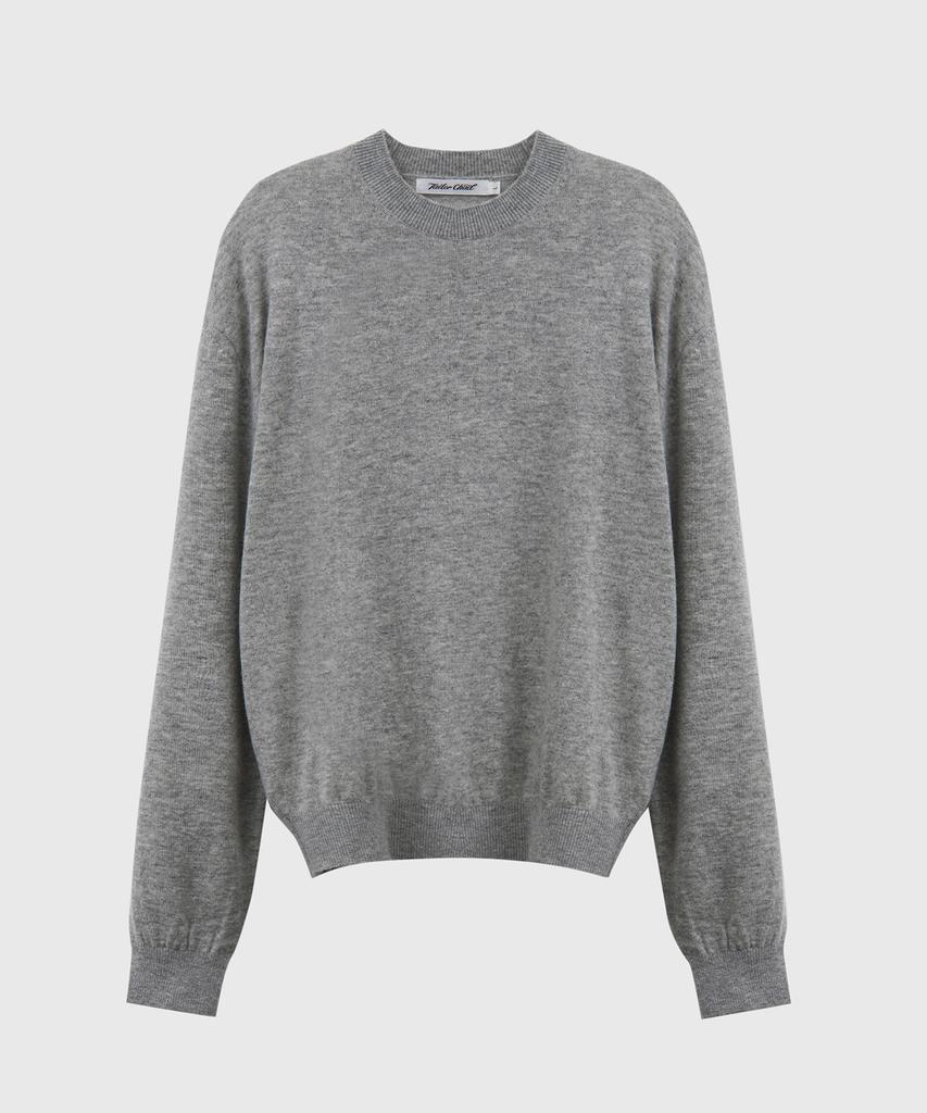 TAILORCHAD Merino Wool Round Neck Knit (Light Gray)