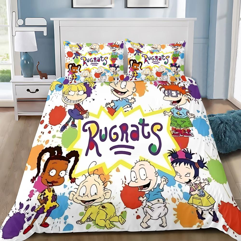 Cartoon Funny Duvet Cover Pillowcase Bedding Set R-Rugrats Adult Boy Girl Bedroom Decoration Children Single Double Large Size