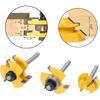 1/4 Inch Shank Router Bit Set, 3PCS Tongue and Groove Router Bits, 45 Degree Joint Router Bits, 3 Teeth T Shaped Wood Milling Cutter Set for
