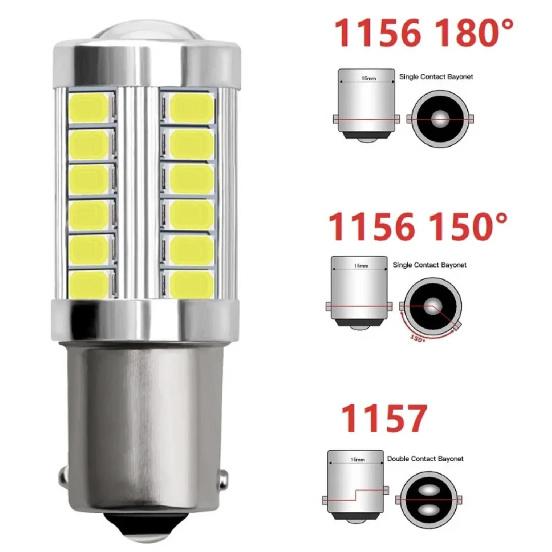 2x 1156 LED Bulbs BA15S BAY15D 33SMD 5630/5730 P21W PY21W P21/5W 12V for Signal Reverse Lights Bulbs 7