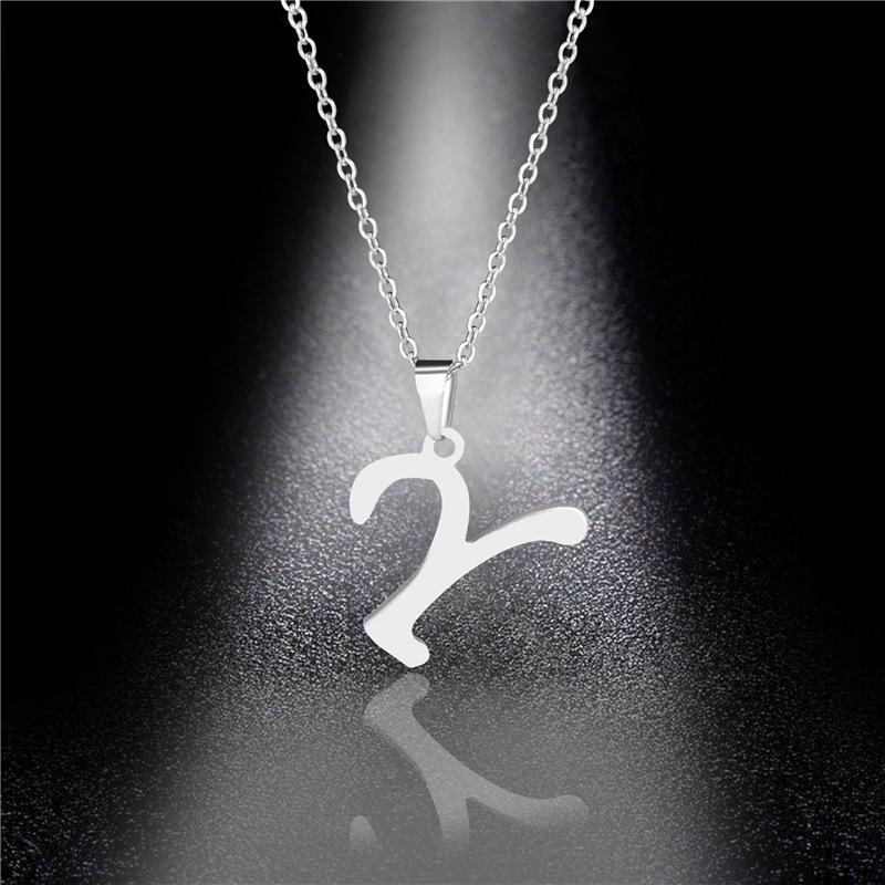 Simple English Letter Necklace Collarbone Chain Women Fashion Jewelry 26 Alphabet Pendant