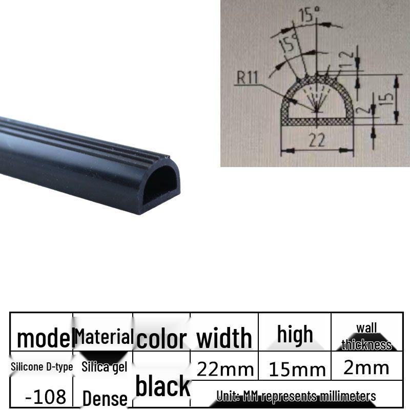 D-Shaped Silicone Sealing Strip: High-Temperature, Water-Retaining, Self-Adhesive, Anti-Collision, Shock-Absorbing for Doors & Windows