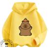 Loose Comfy Spring Autumn Hoodie Capybara Trendy Animal Motif Casual All Match Streetwear For Kids